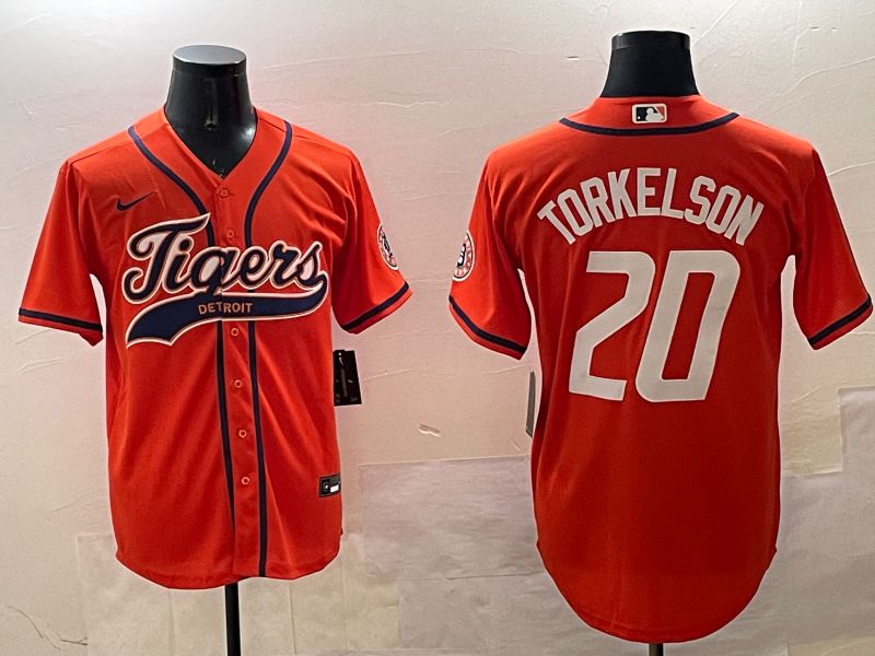 Men Detroit Tigers #20 Torkelson Orange Joint Name Game 2025 Nike MLB Jersey style 1->detroit tigers->MLB Jersey